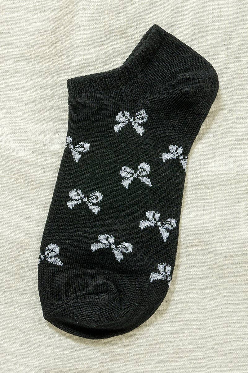 Ribbon Bow Print Low-Cut Socks — 6-Pack