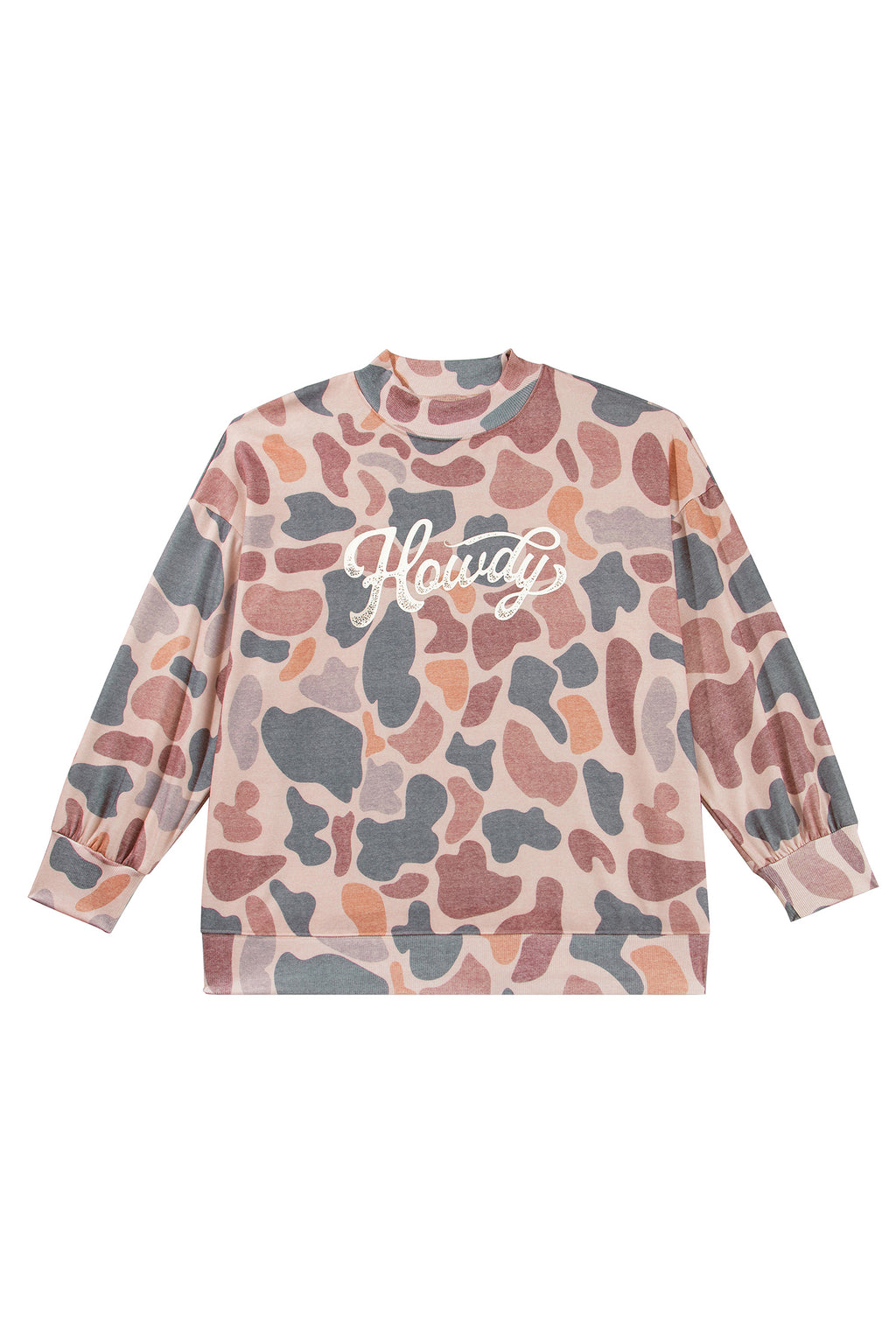 Plus-Size Camo HOWDY Crewneck Sweatshirt
