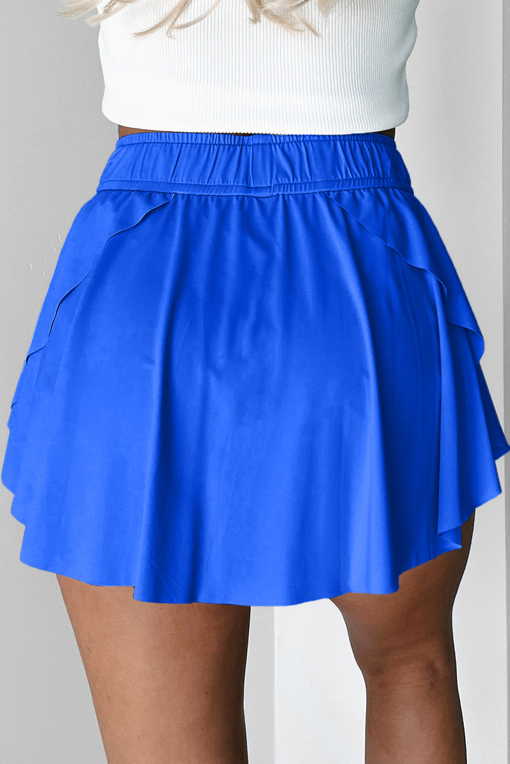 Active High-Waist Tennis Skorts with Built-In Lining
