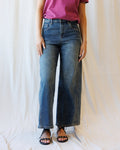 Front-Seam High-Rise Wide-Leg Crop Jeans