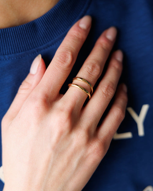 14K Gold-Plated Sculptural Wide Band Ring