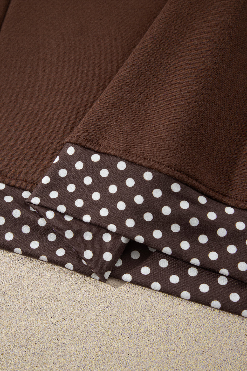 Polka-Dot Contrast-Trim Oversized Mock-Neck Sweatshirt
