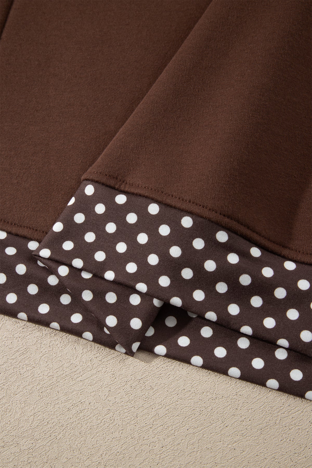 Polka-Dot Contrast-Trim Oversized Mock-Neck Sweatshirt