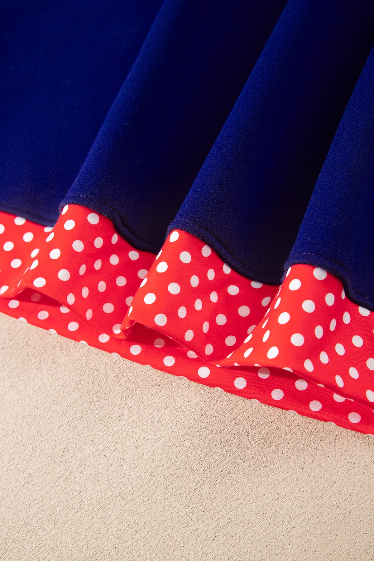 Polka-Dot Contrast-Trim Oversized Mock-Neck Sweatshirt