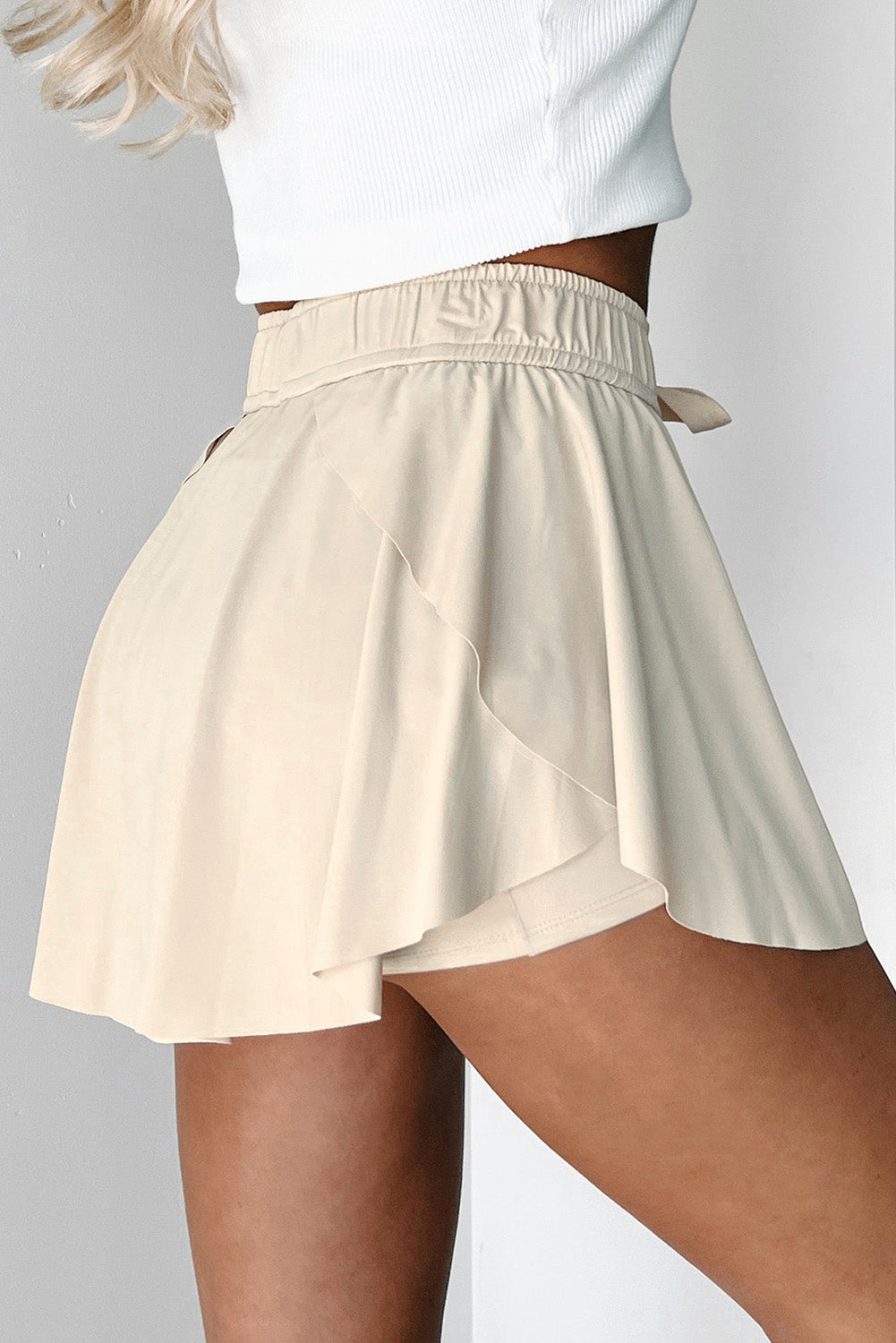Active High-Waist Tennis Skorts with Built-In Lining