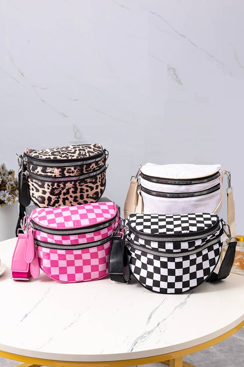 Double Zip Crescent Sling Bag