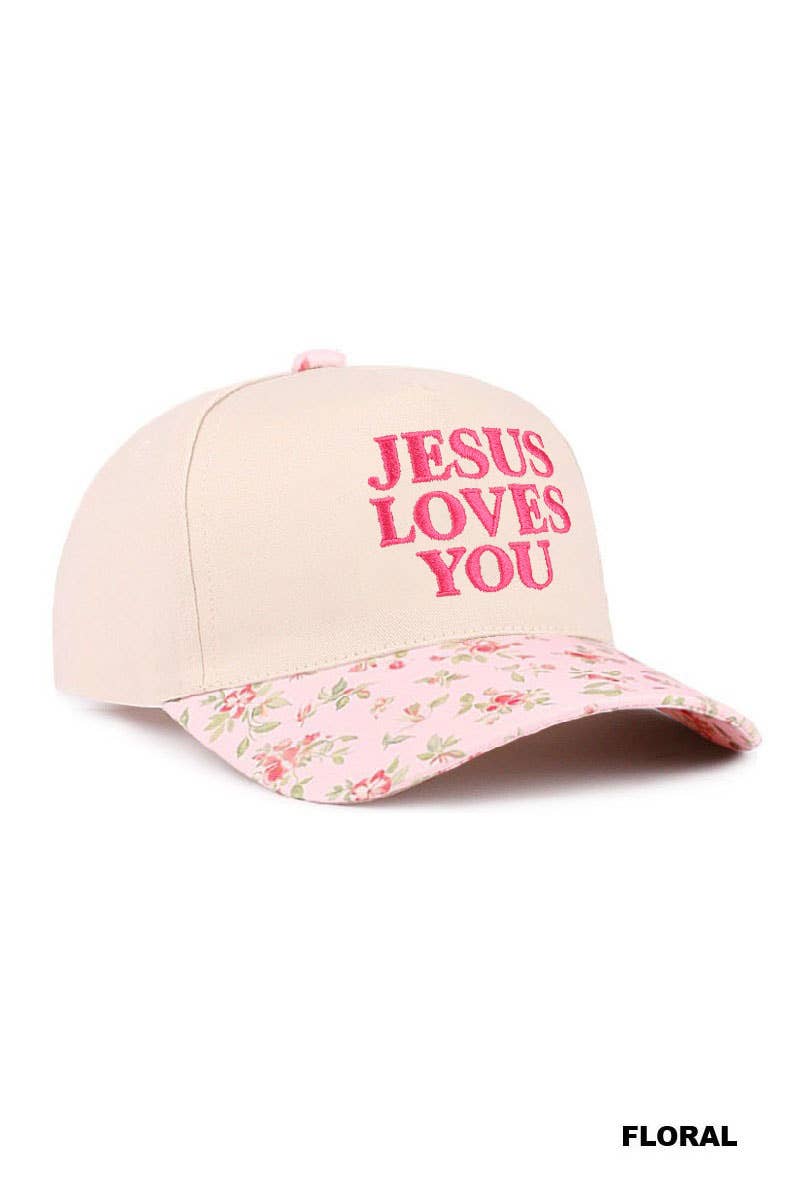 "Jesus Loves You" Two-Tone Cotton Cap