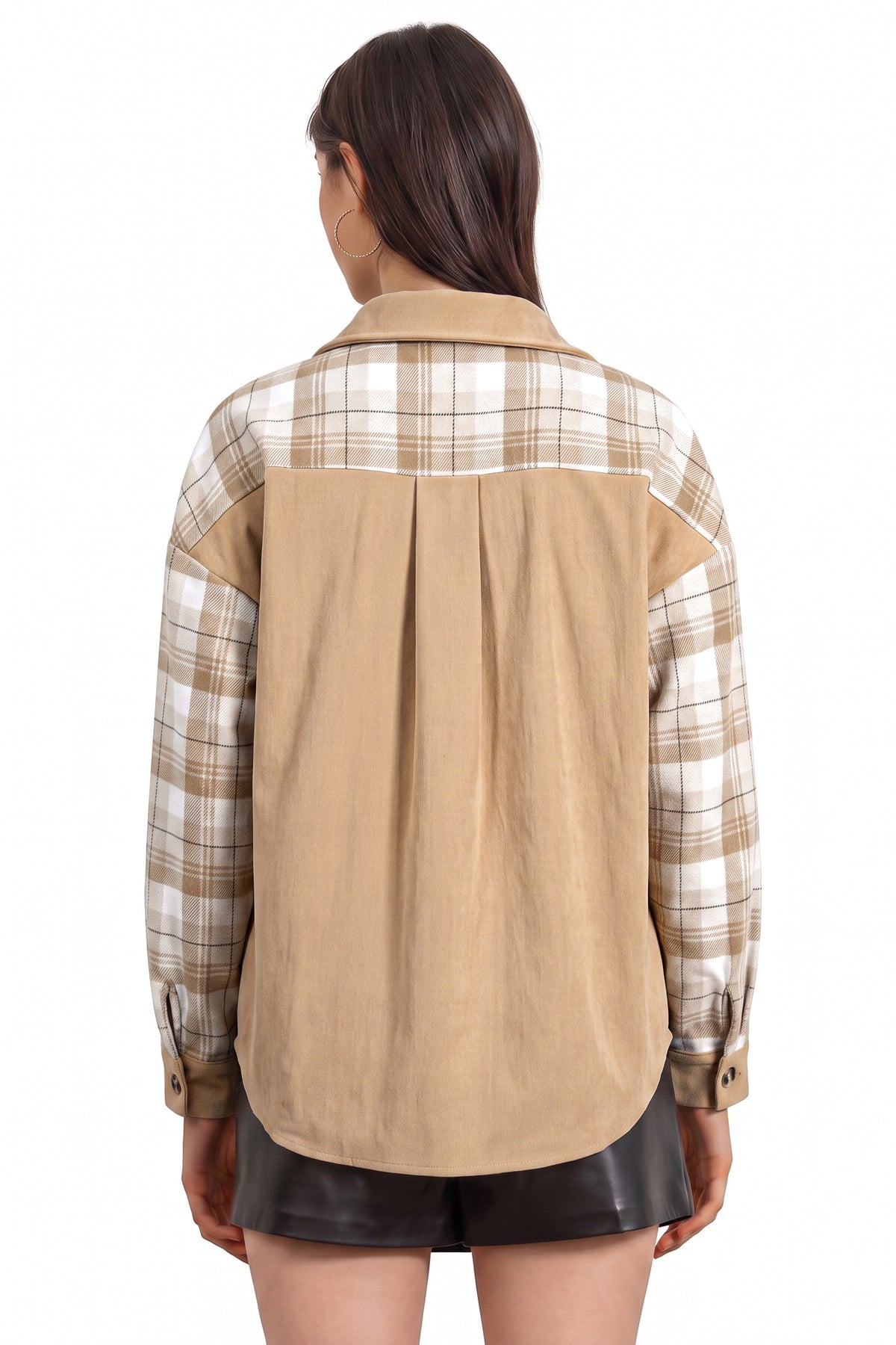 Multicolor Plaid Relaxed Button-Up Shacket