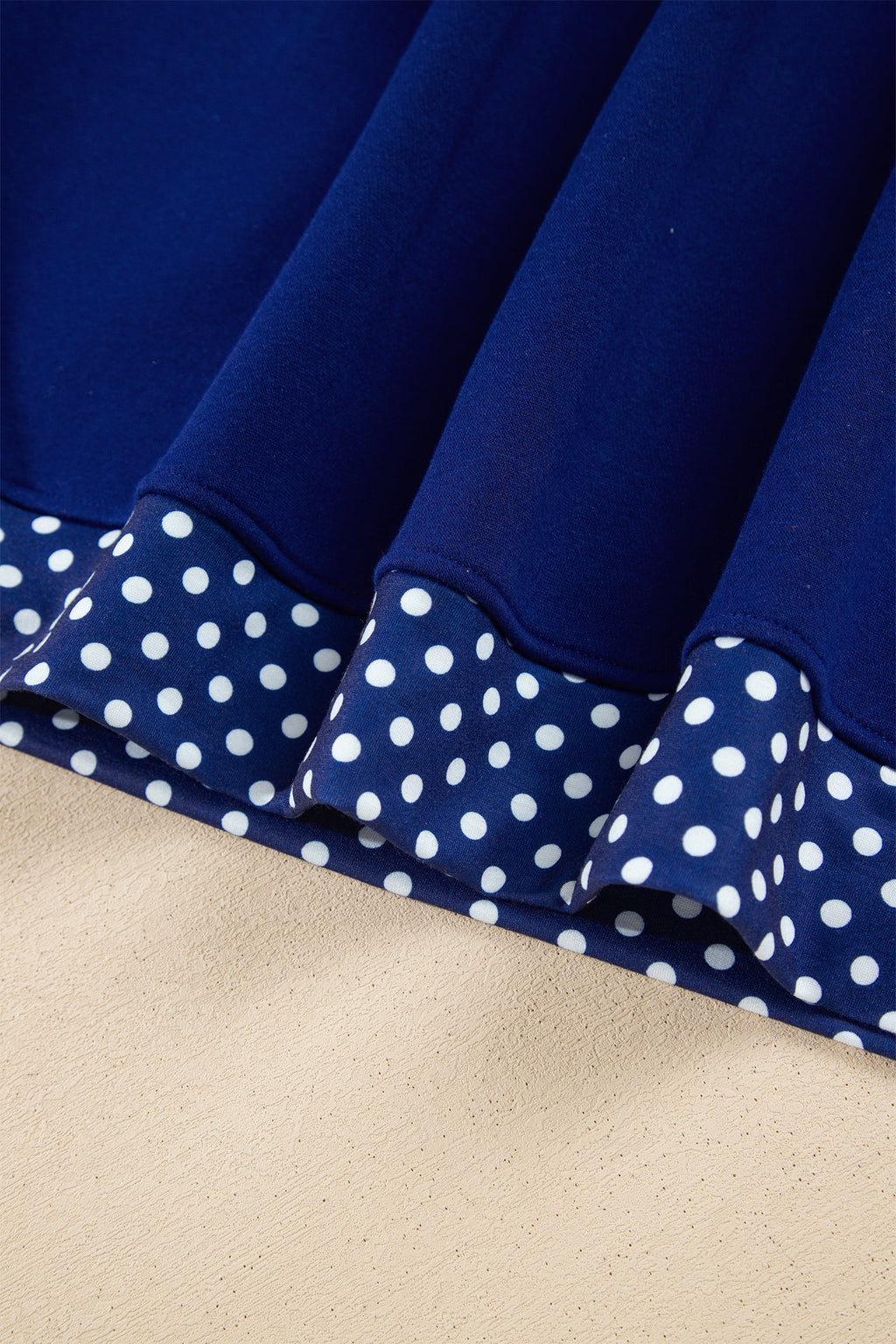 Polka-Dot Contrast-Trim Oversized Mock-Neck Sweatshirt