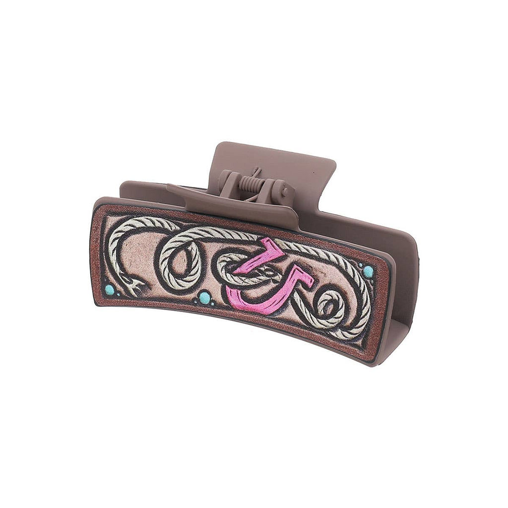 Cactus & Sunflower Faux Leather Hair Claw — Cowgirl Style