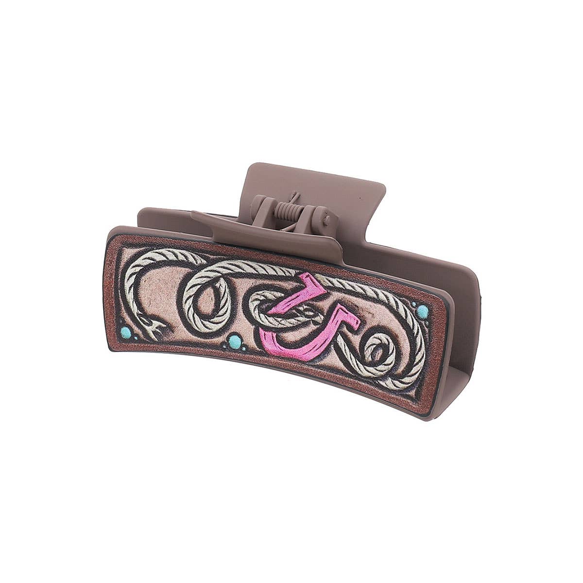 Cactus & Sunflower Faux Leather Hair Claw — Cowgirl Style