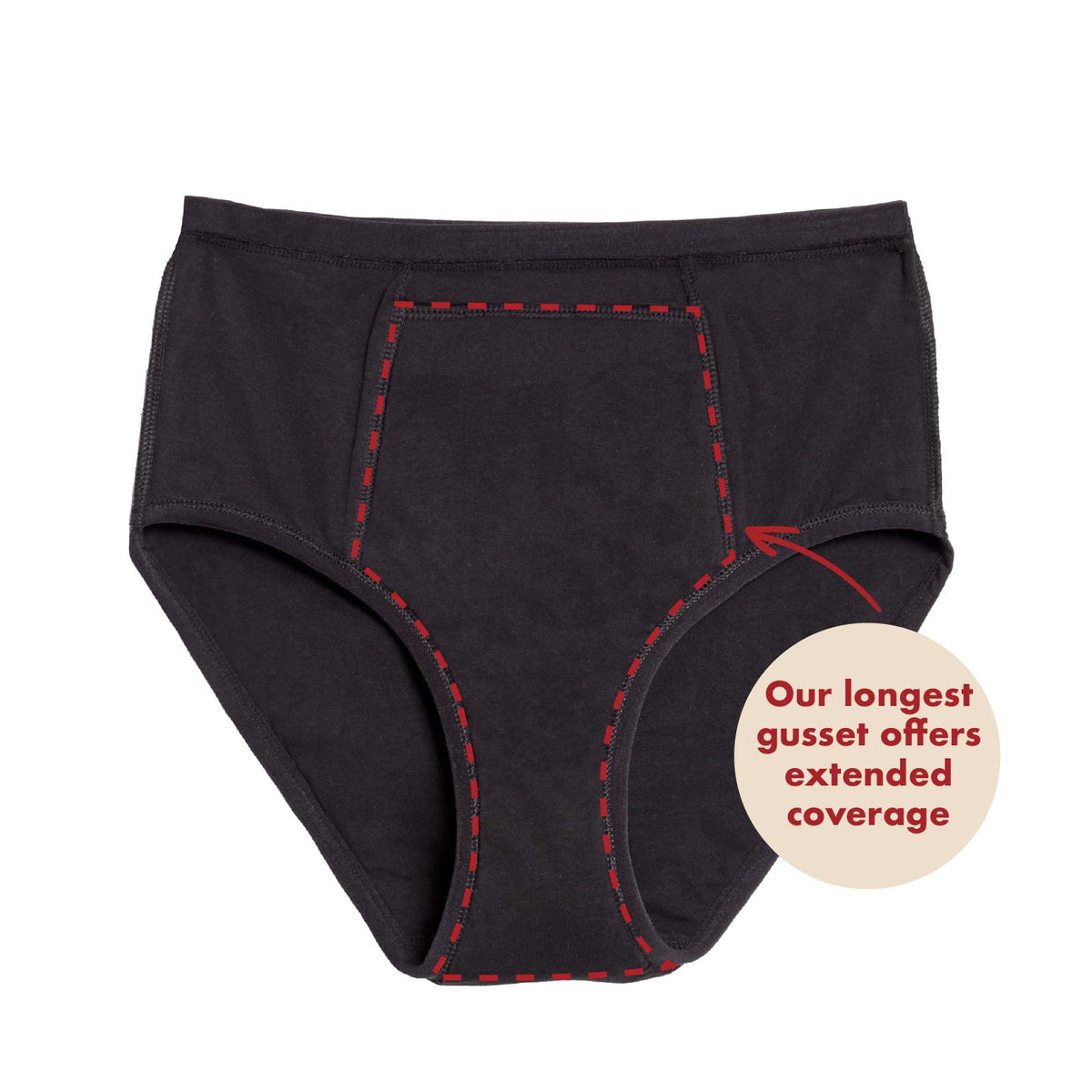 The Extra Coverage High Waisted Period. in Organic Cotton For Heavy Flows