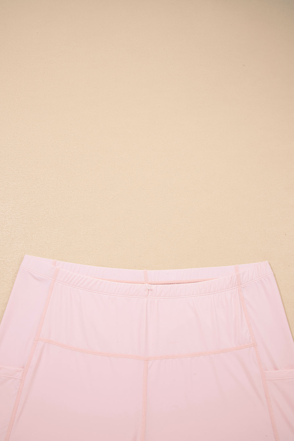 Pink Plus Size Built-in Shorts Sleeveless Dress With Short Two Piece Set