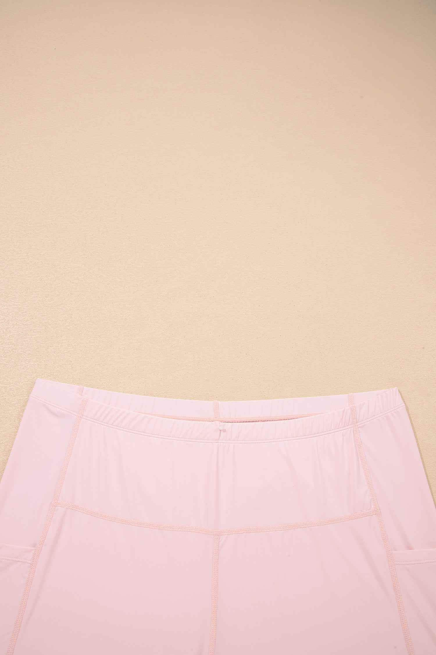 Pink Plus Size Built-in Shorts Sleeveless Dress With Short Two Piece Set