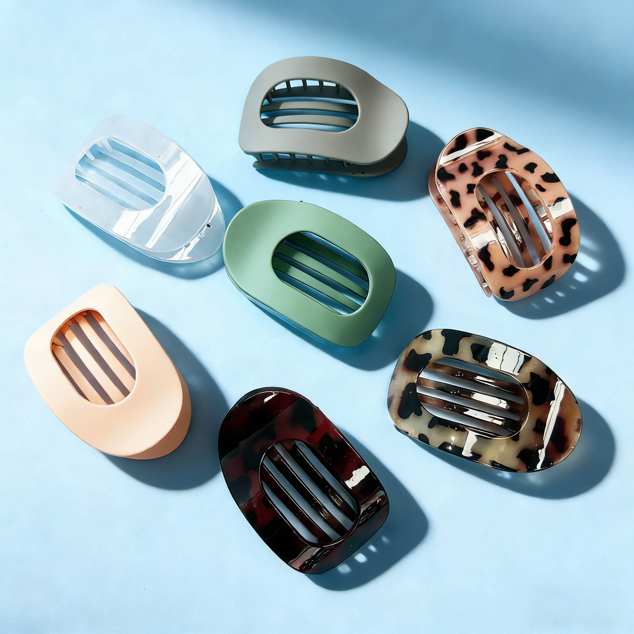 Oval Matte Hair Claw Clip — Strong Grip
