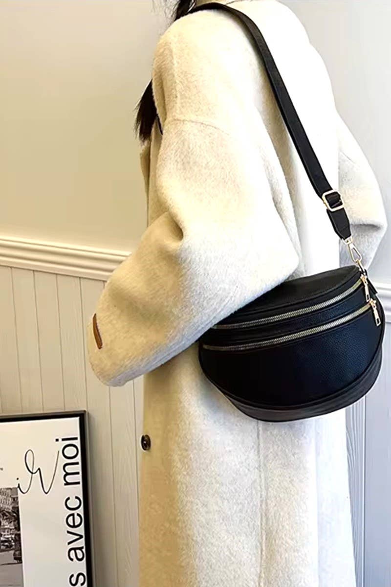Vegan Leather Multi-Pocket Crossbody Bag