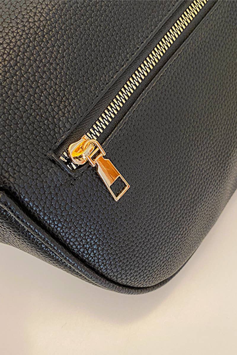 Vegan Leather Multi-Pocket Crossbody Bag