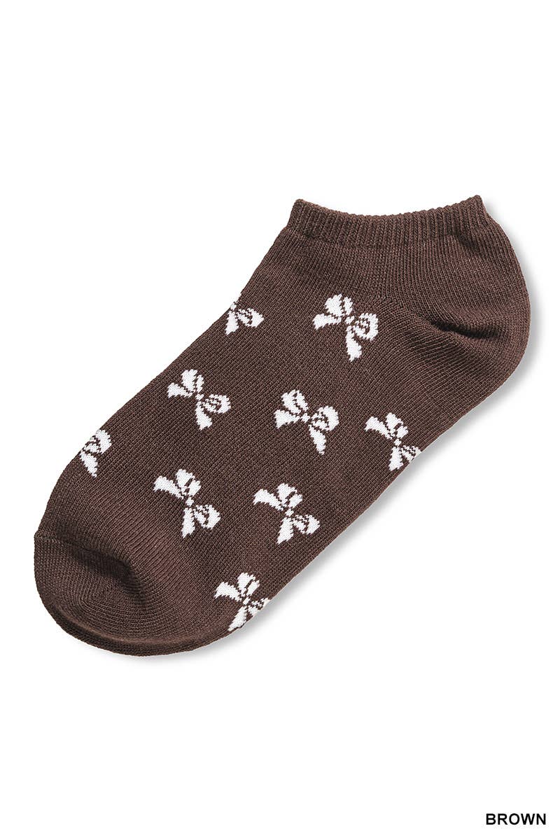 Ribbon Bow Print Low-Cut Socks — 6-Pack