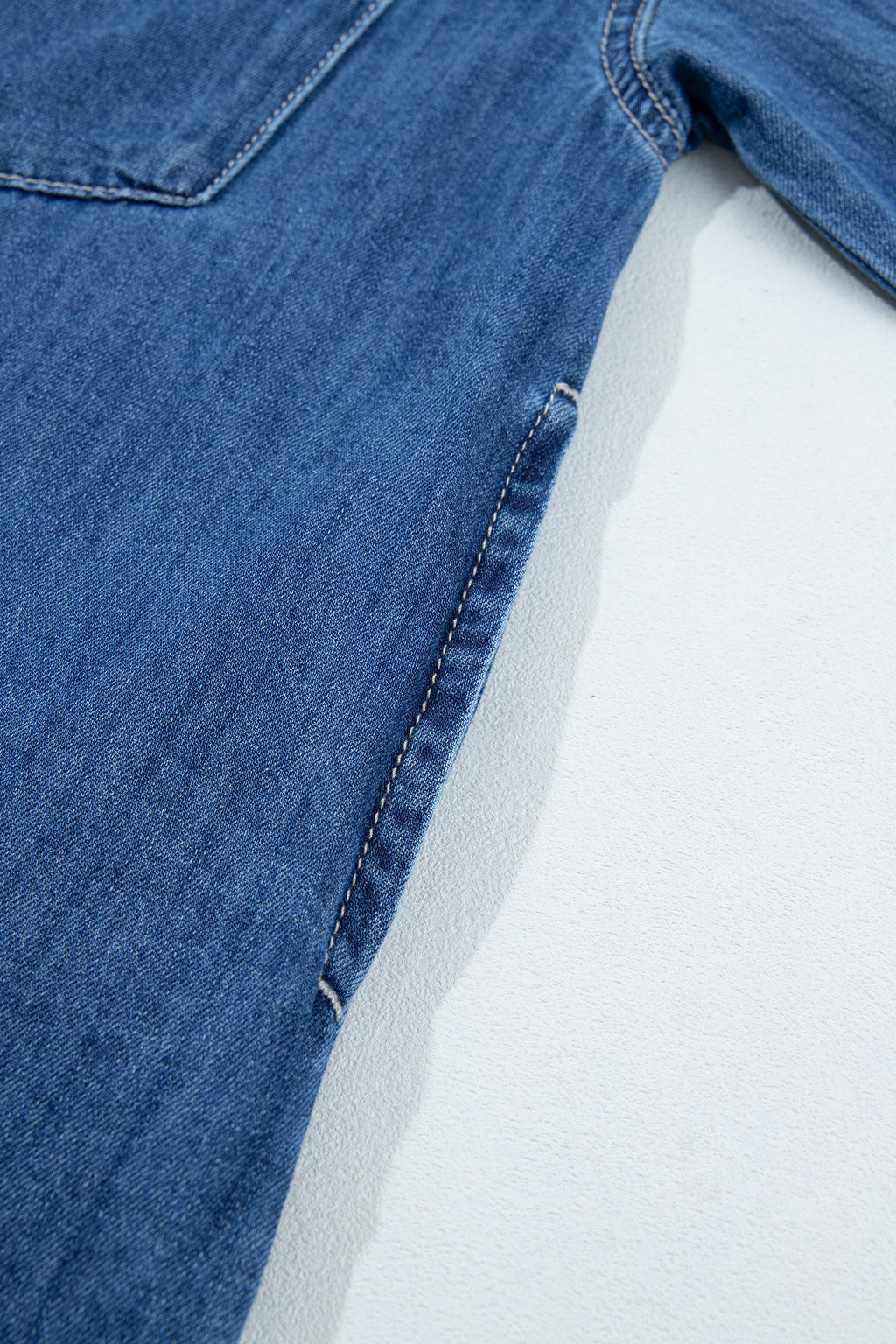 Sail Blue Western Pocket Denim Tunic Shirt