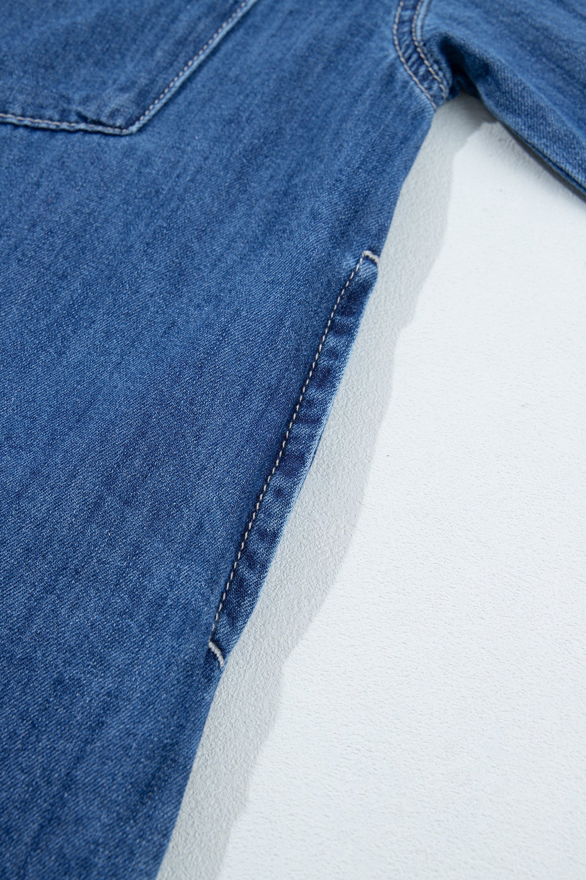 Sail Blue Western Pocket Denim Tunic Shirt