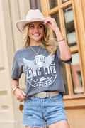 Long Live Cowgirls Dark Grey Comfort Colors Graphic Tee