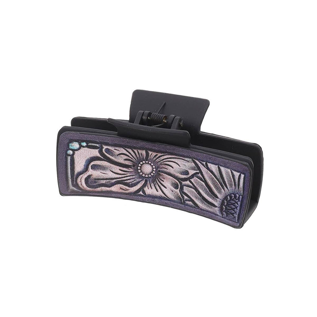 Cactus & Sunflower Faux Leather Hair Claw — Cowgirl Style