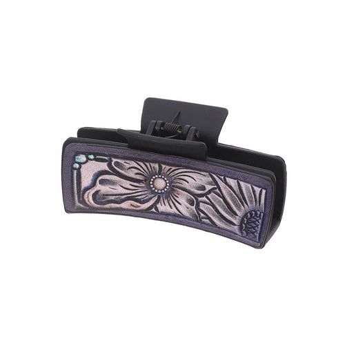Cactus & Sunflower Faux Leather Hair Claw — Cowgirl Style