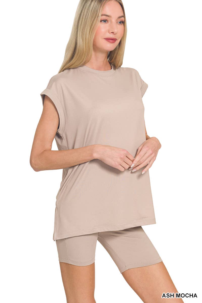 Buttery Soft Sleeveless Top & Biker Shorts Set