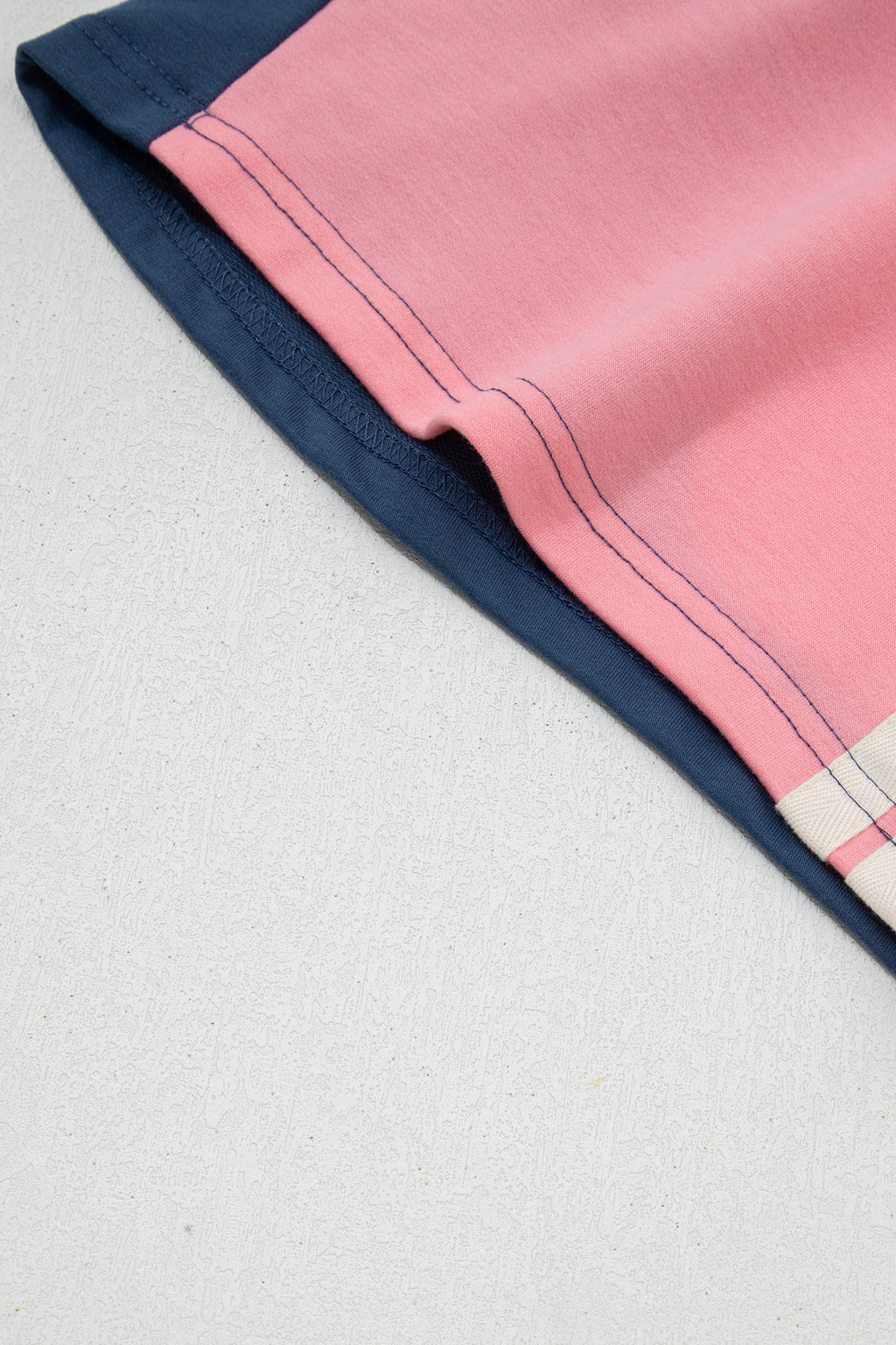 Pink Color Block Patchwork Varsity Striped Detail Drawstring Elastic Waist Shorts