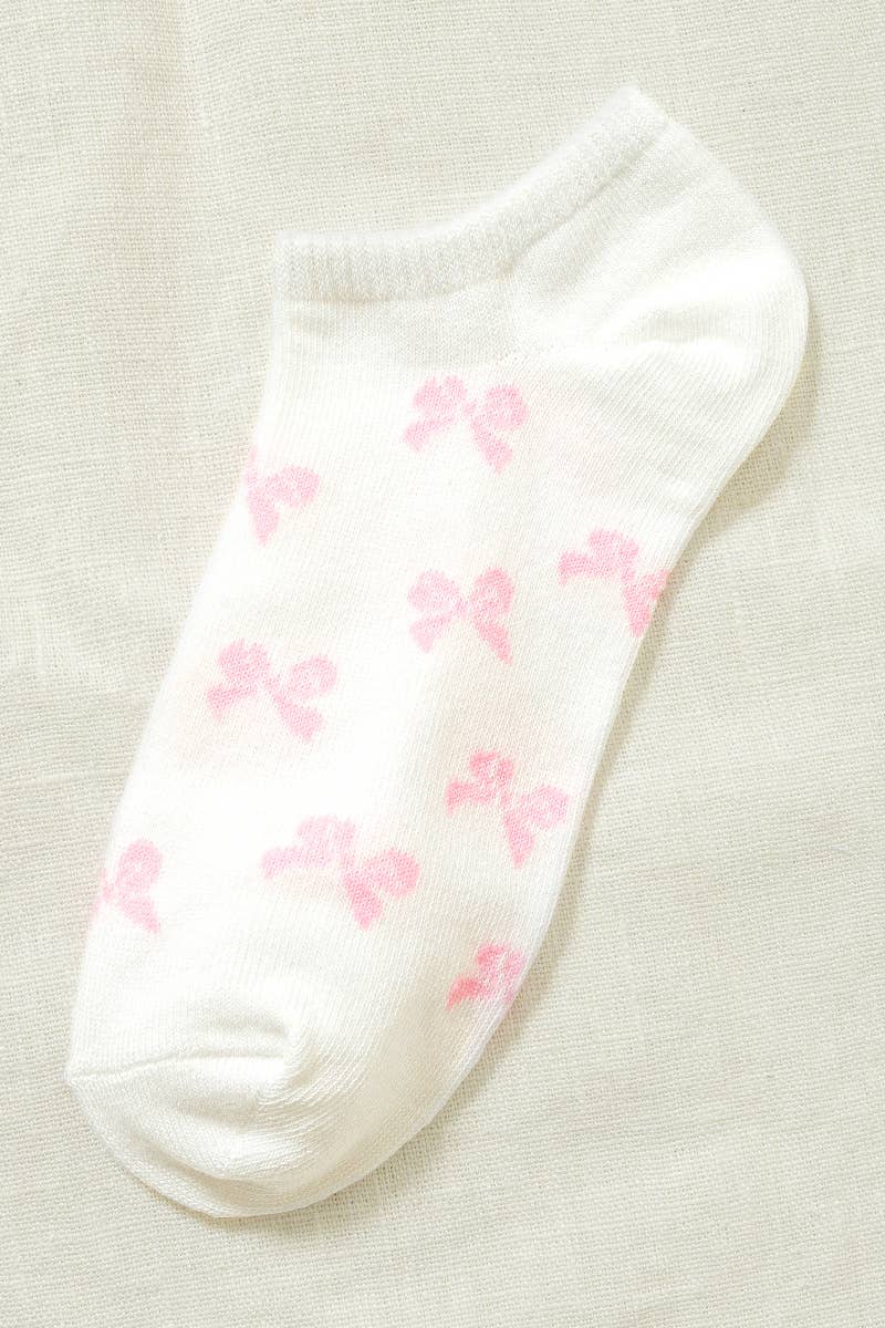 Ribbon Bow Print Low-Cut Socks — 6-Pack