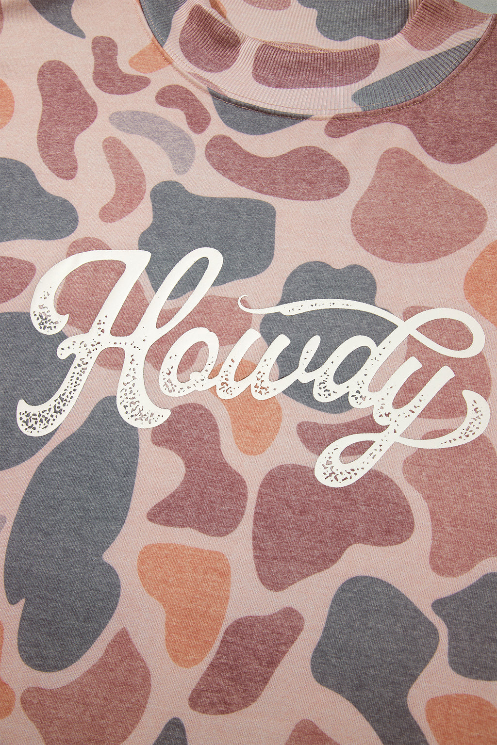 Plus-Size Camo HOWDY Crewneck Sweatshirt