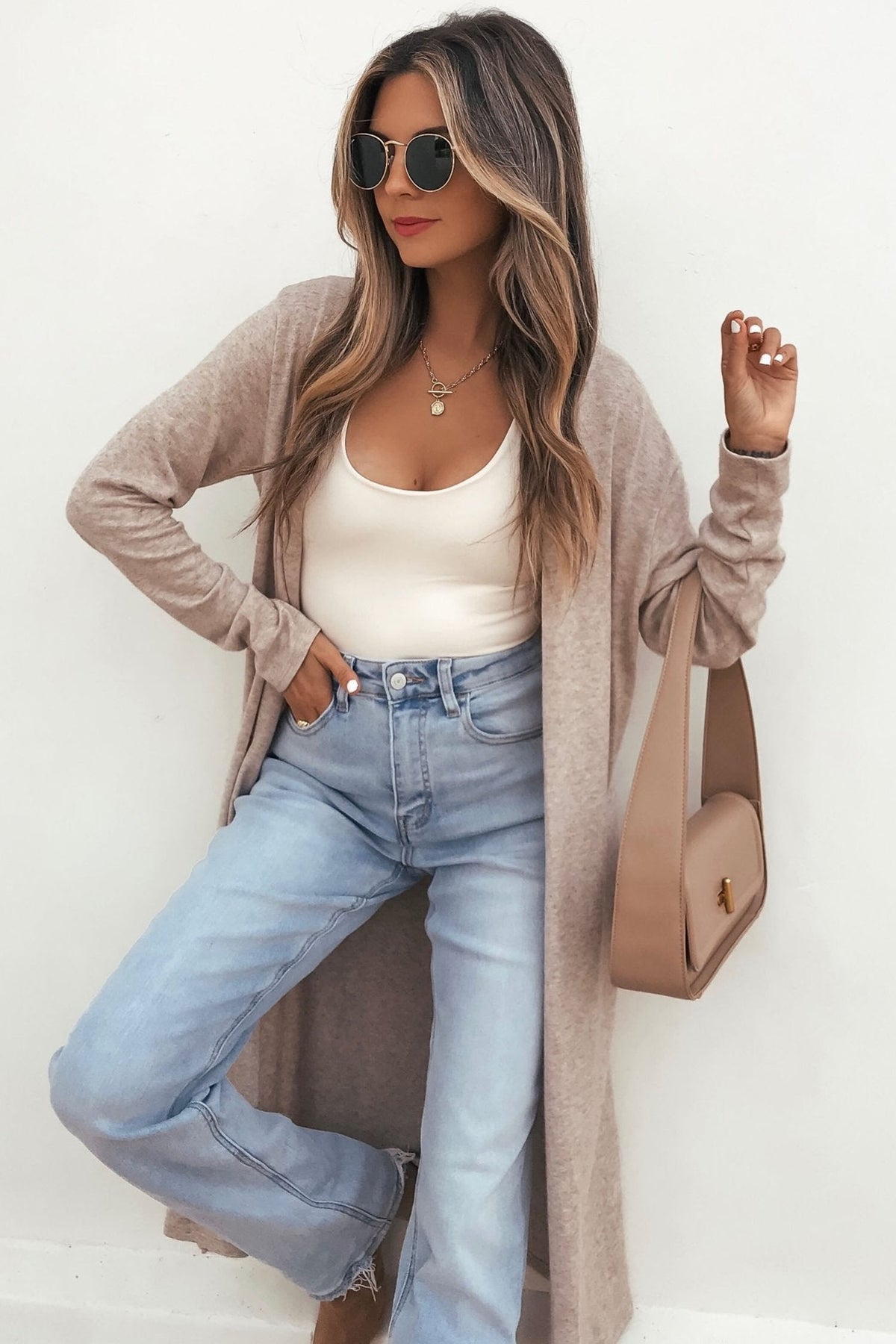 Parchment Longline Pocket Cardigan