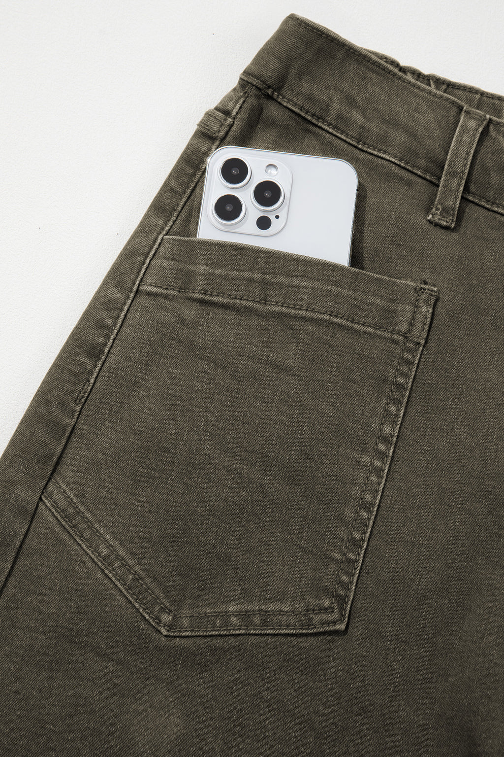 Mid-Rise Square-Pocket Ankle-Length Barrel Jeans