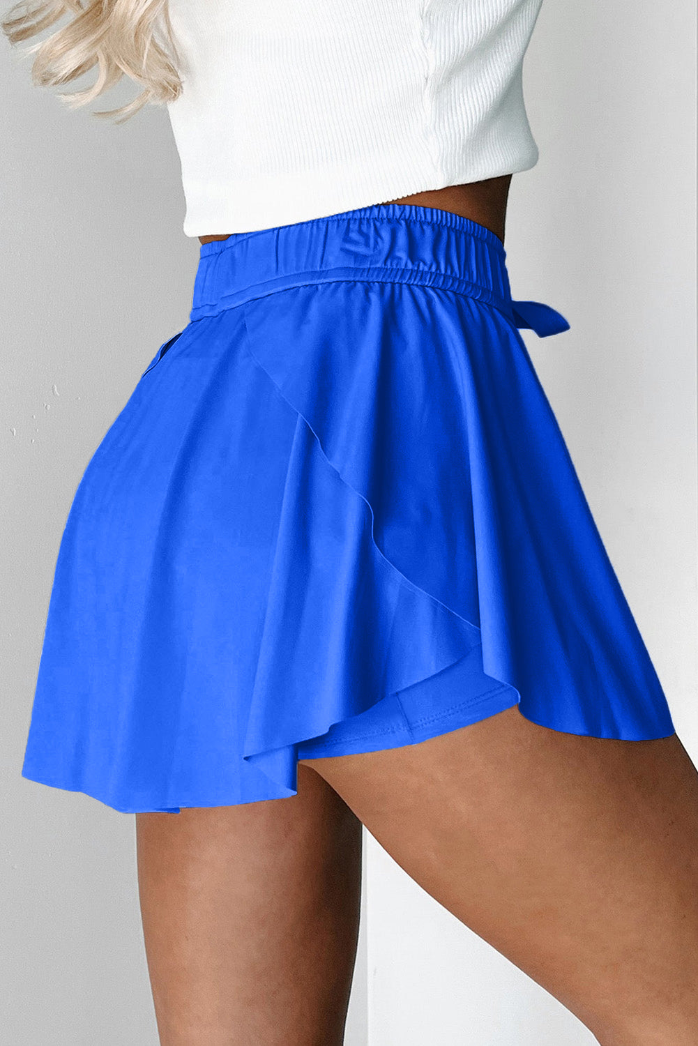 Active High-Waist Tennis Skorts with Built-In Lining