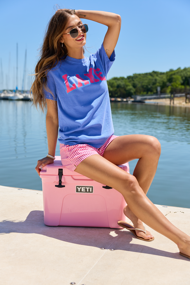 Lake Block Blue Comfort Colors Graphic Tee
