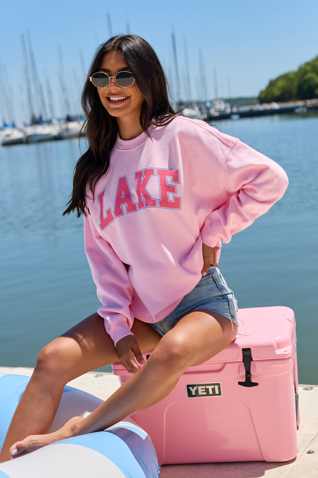 Lake Block Light Pink Graphic Sweatshirt