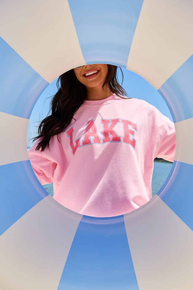 Lake Block Light Pink Graphic Sweatshirt