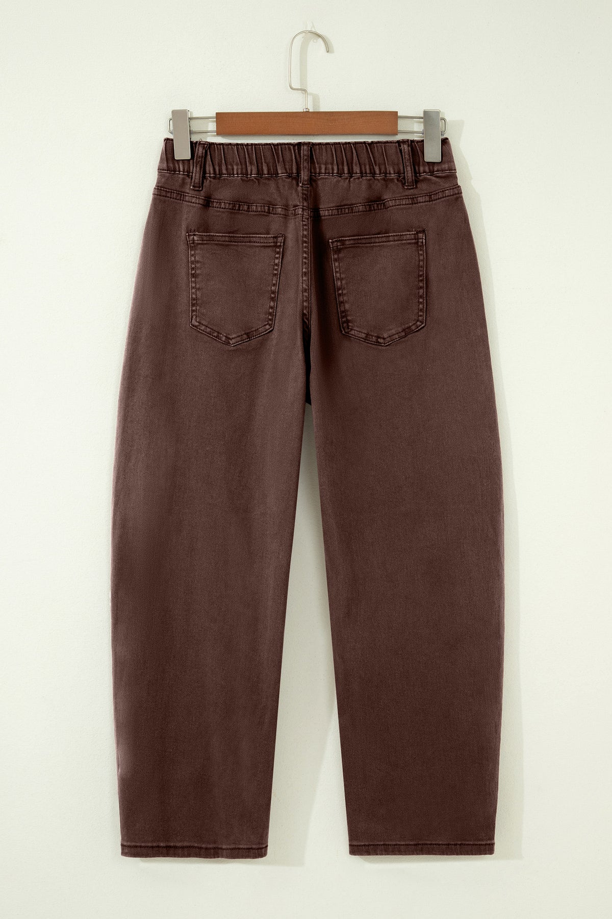 Mid-Rise Square-Pocket Ankle-Length Barrel Jeans