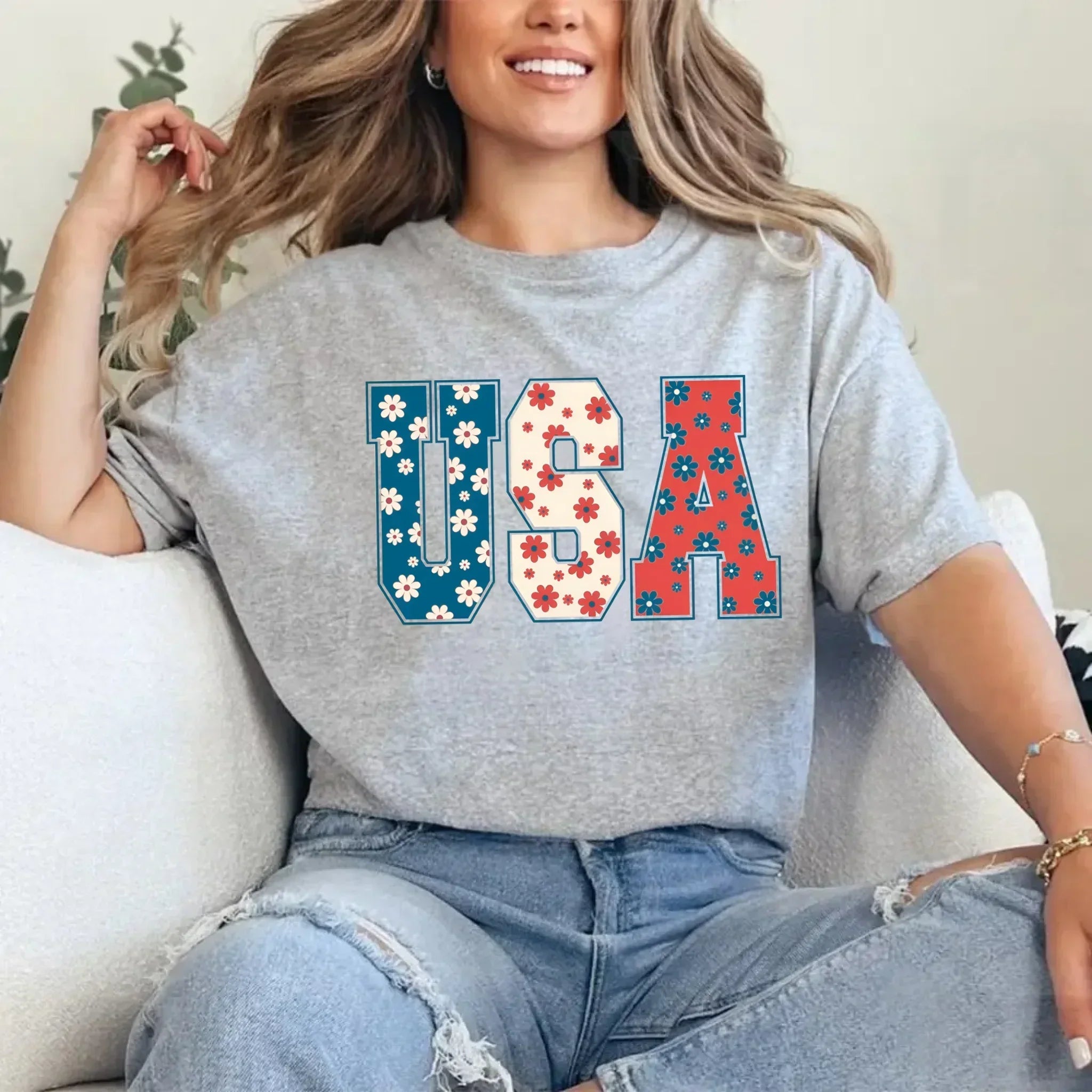 USA Floral T-Shirt