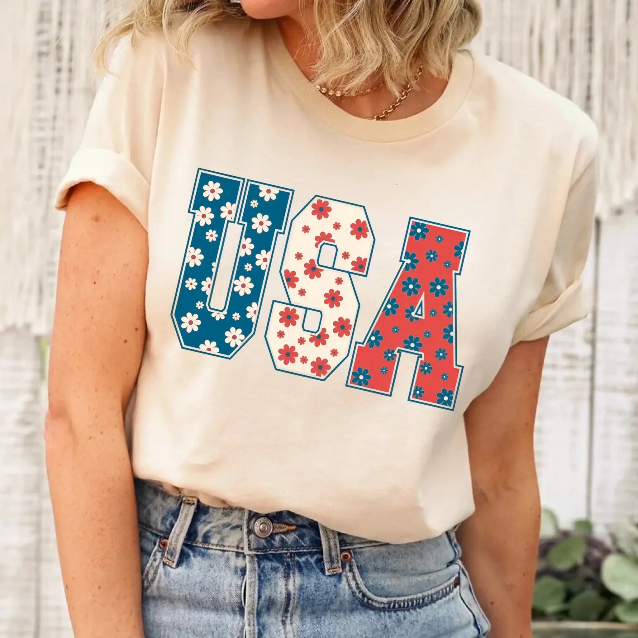 USA Floral T-Shirt
