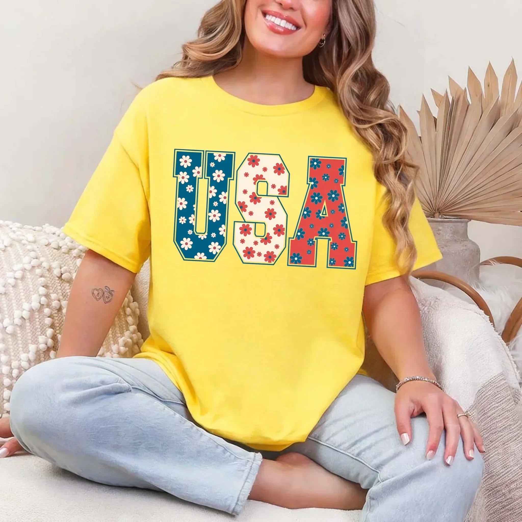 USA Floral T-Shirt