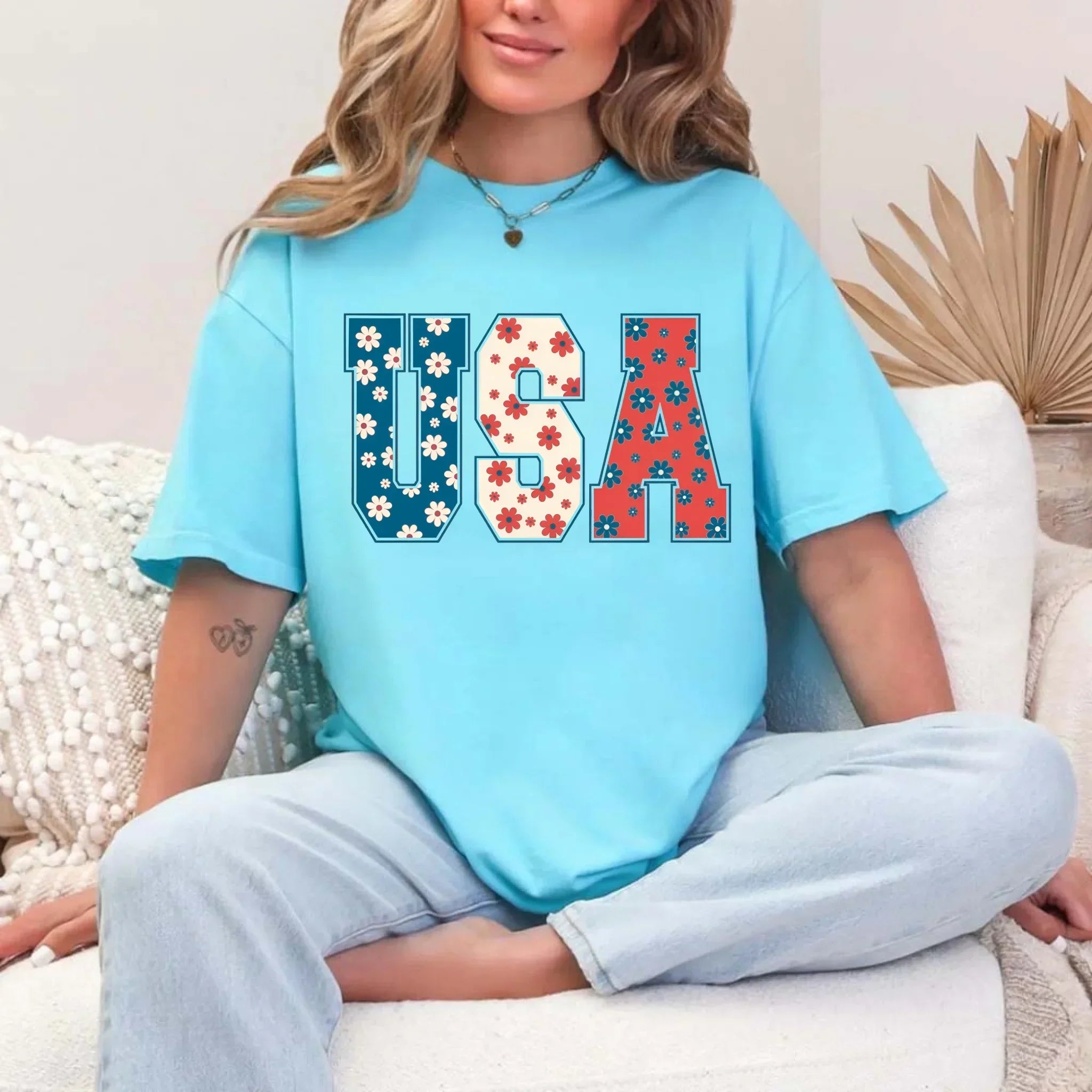 USA Floral T-Shirt