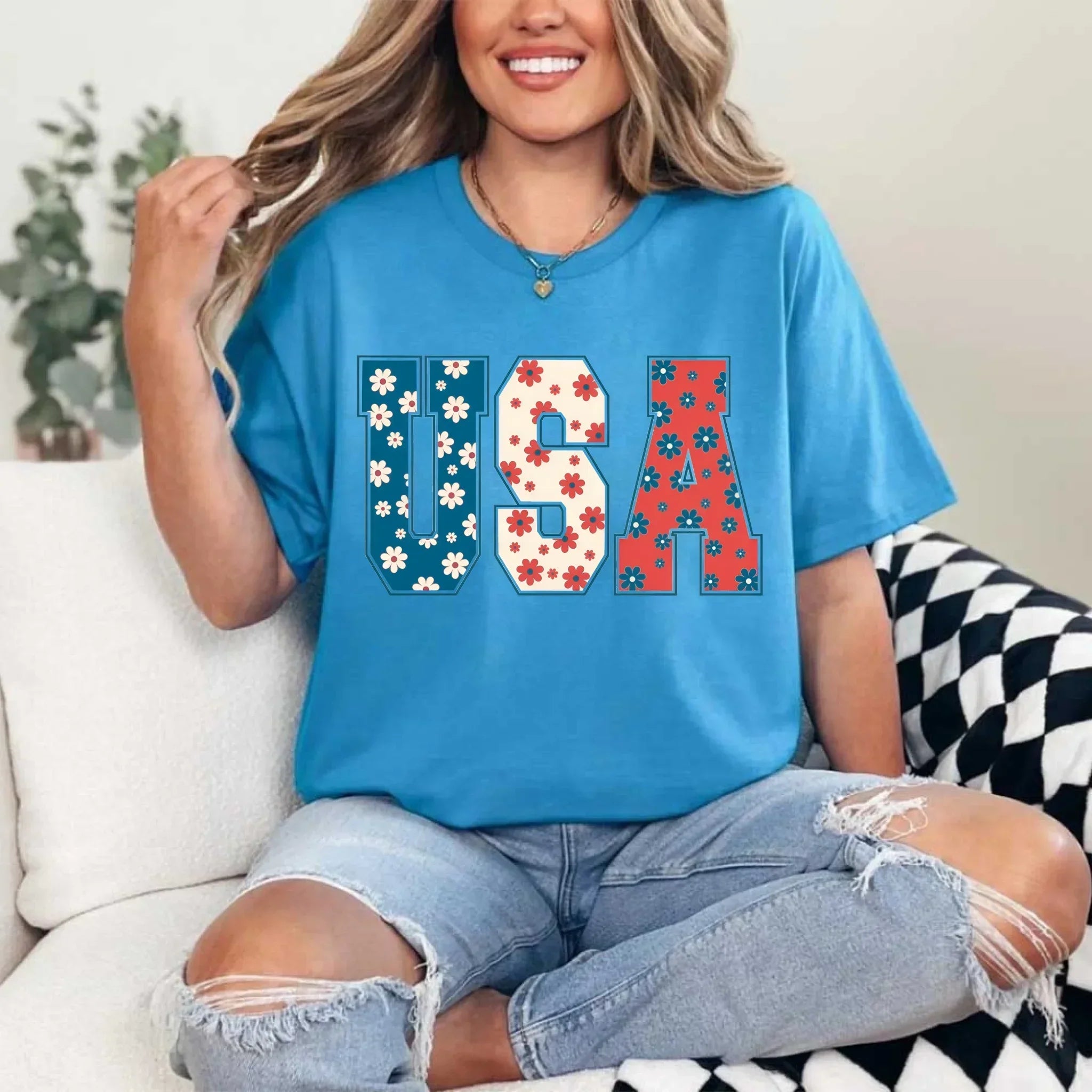 USA Floral T-Shirt