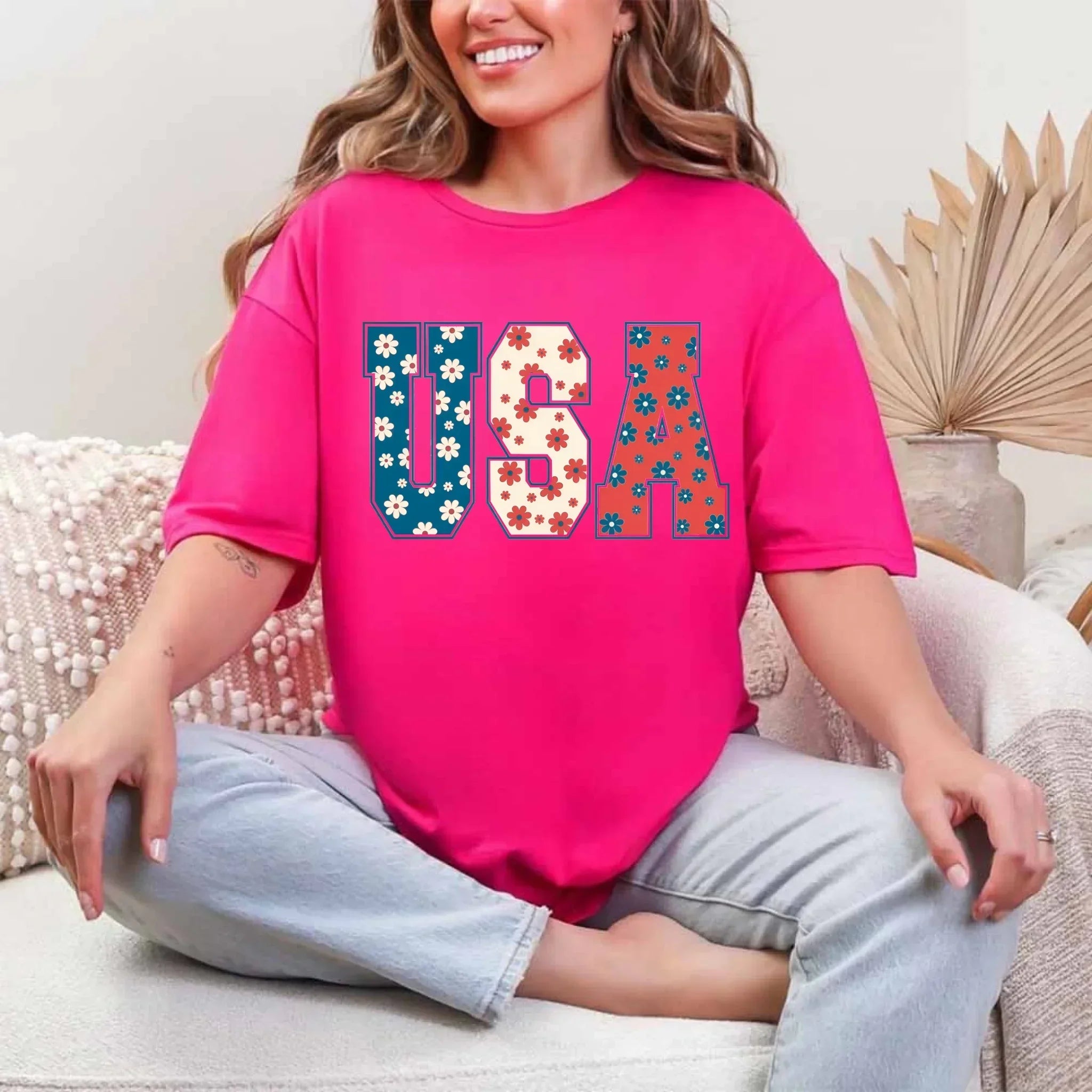 USA Floral T-Shirt