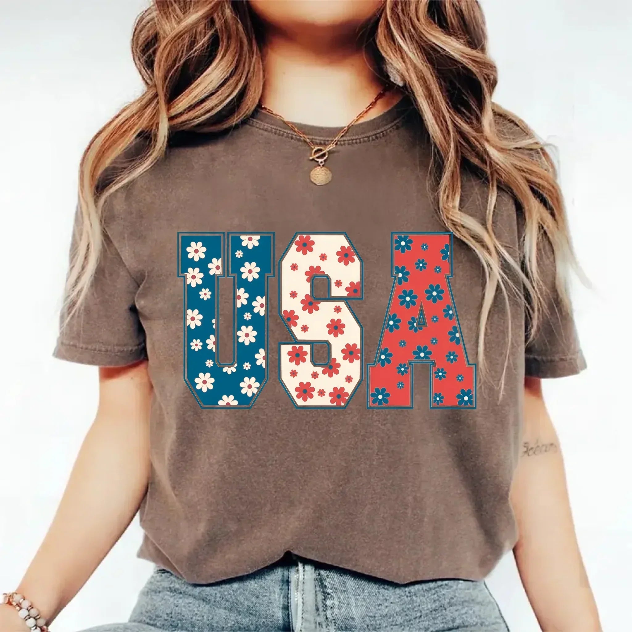 USA Floral T-Shirt