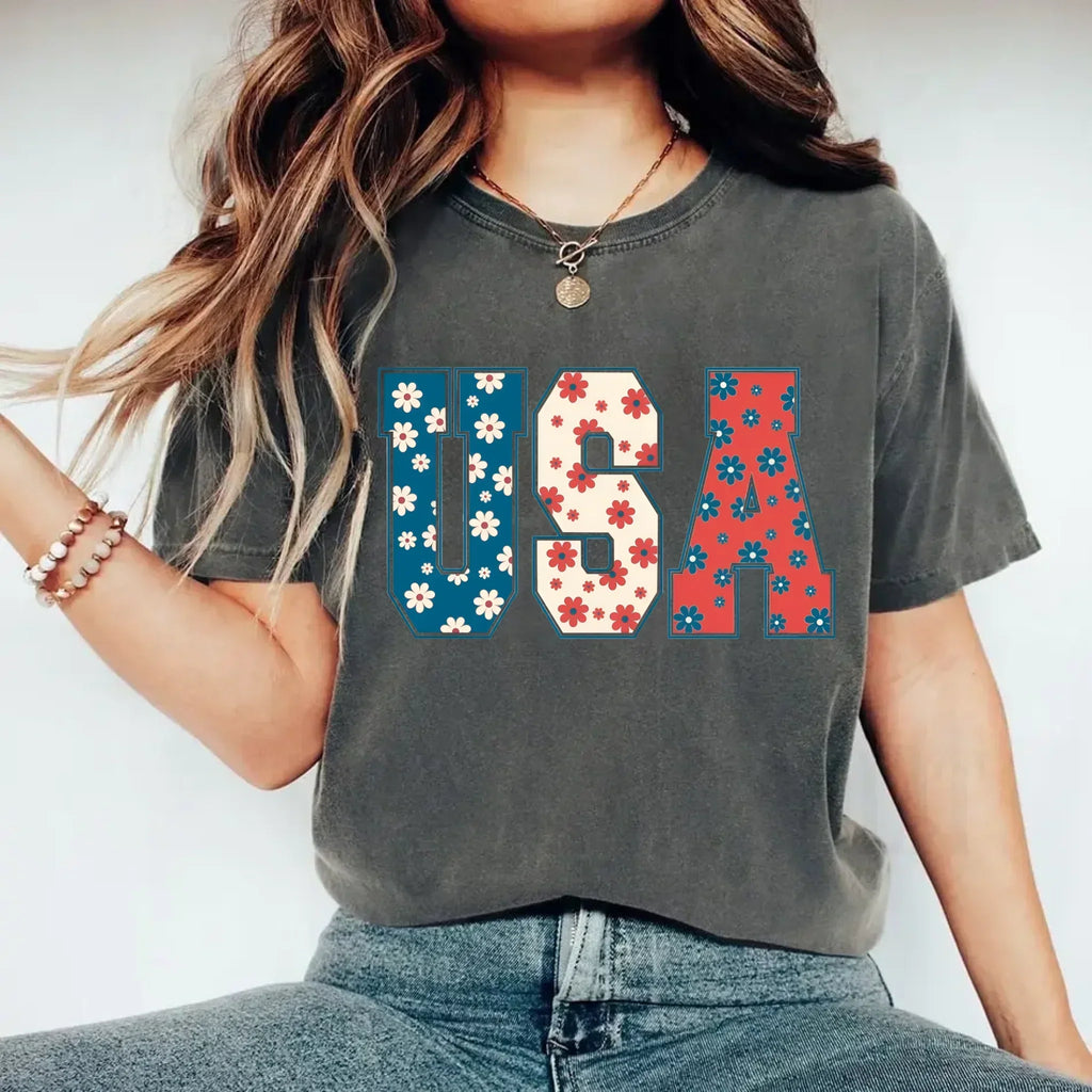 USA Floral T-Shirt