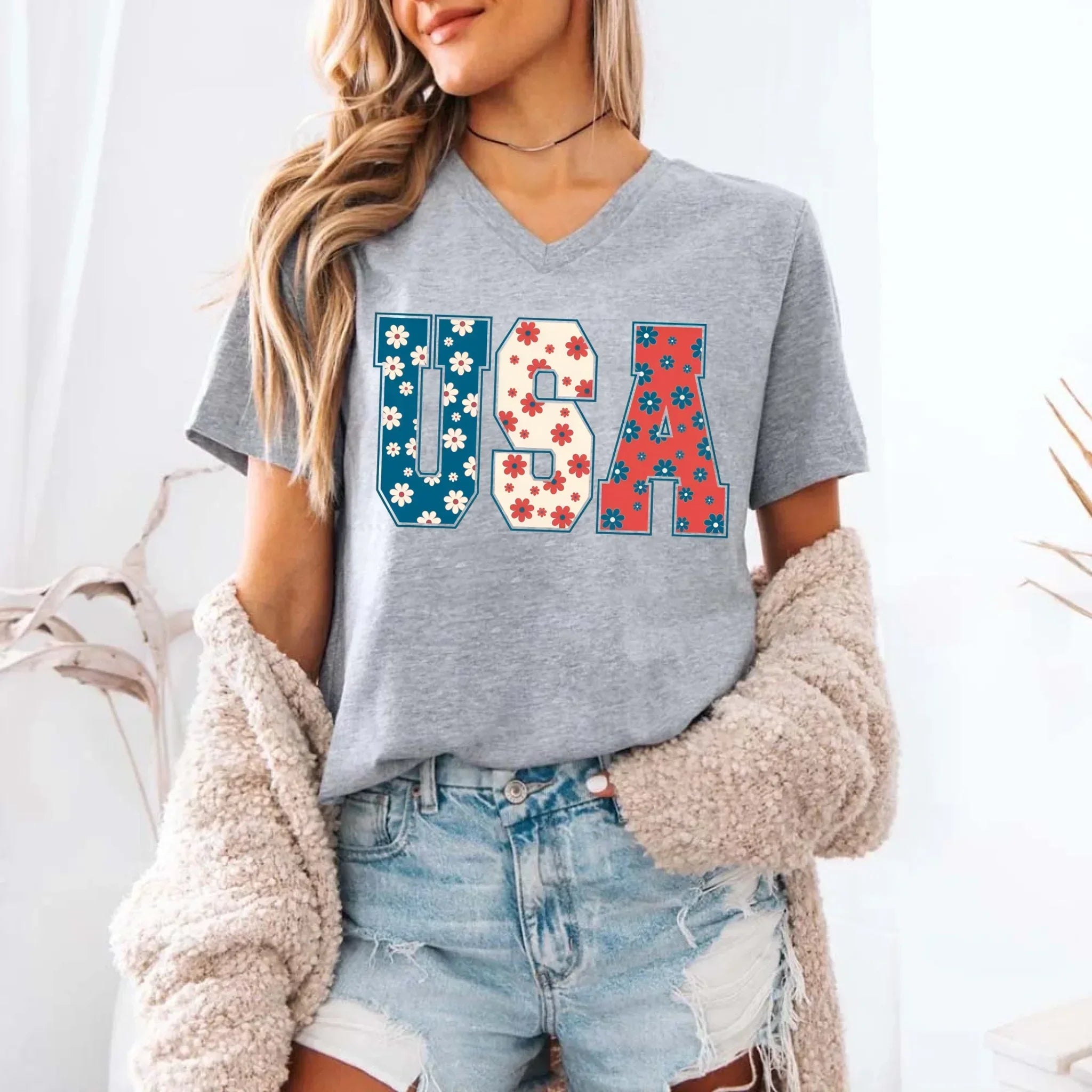 USA Floral T-Shirt