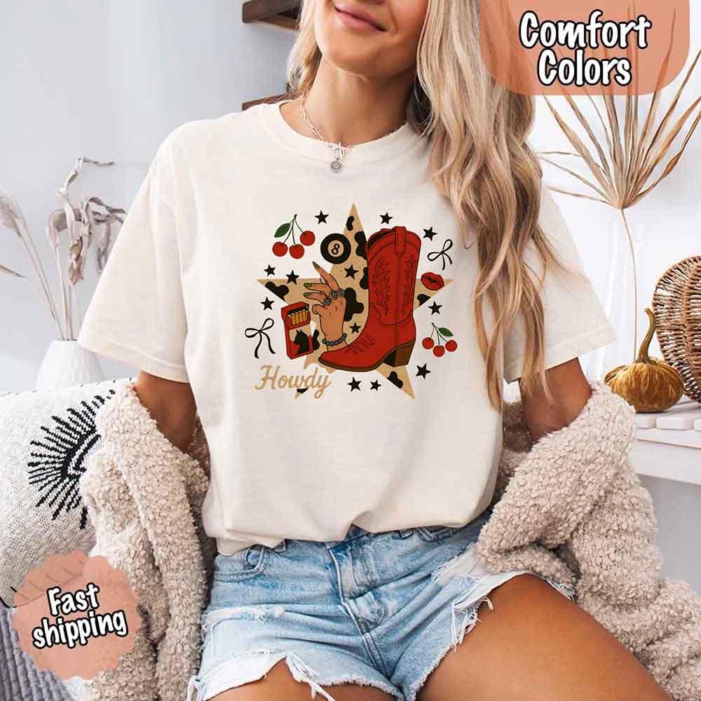 Howdy Cowgirl Star Collage Tee