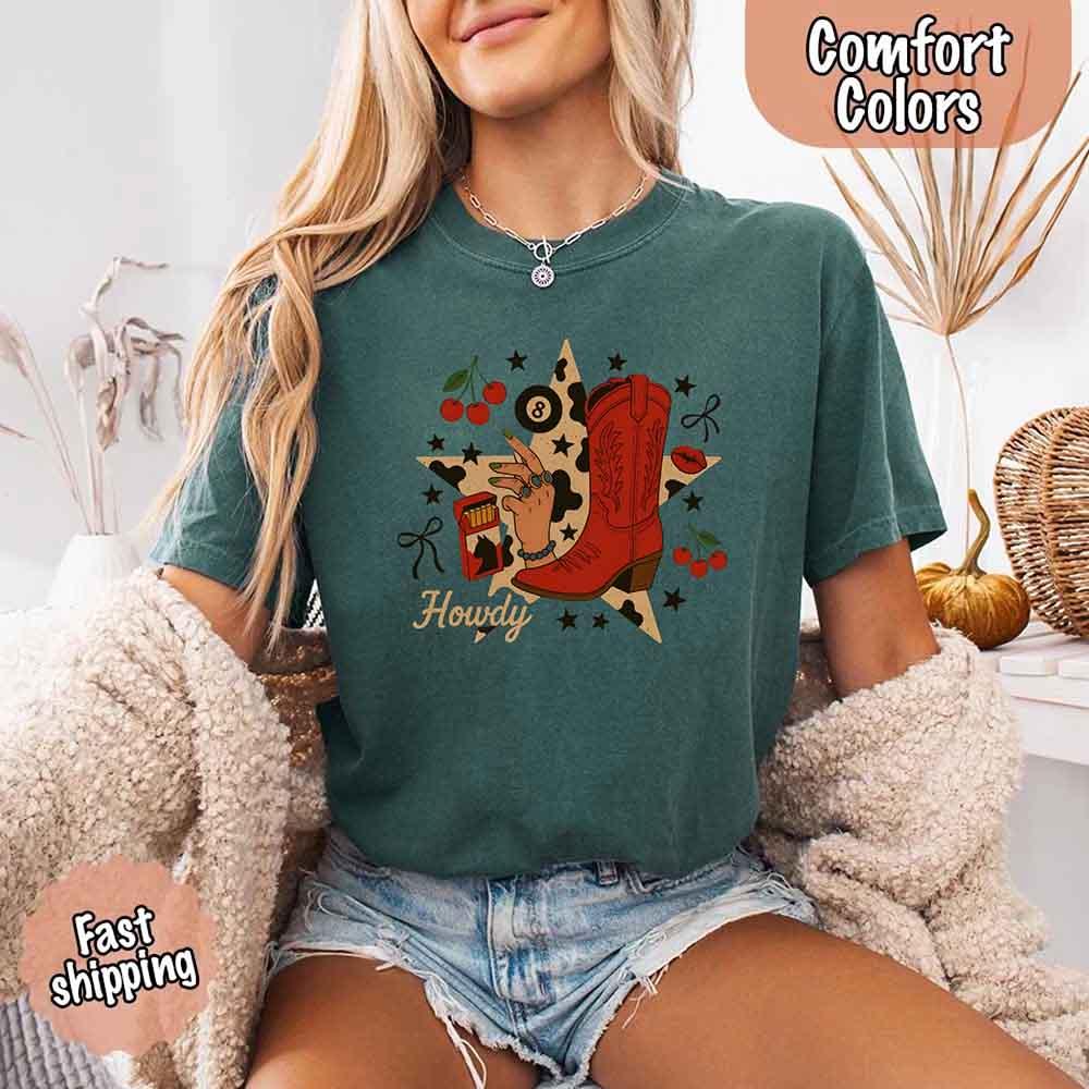 Howdy Cowgirl Star Collage Tee