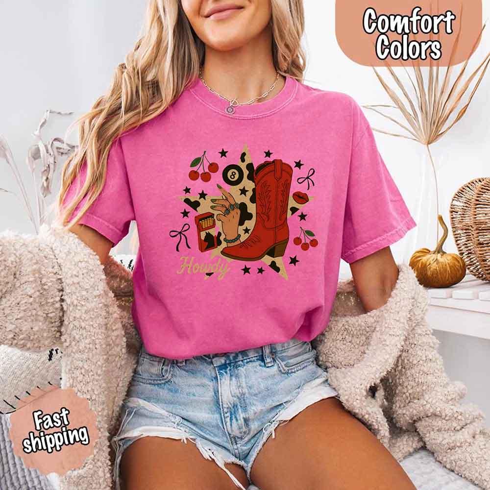 Howdy Cowgirl Star Collage Tee